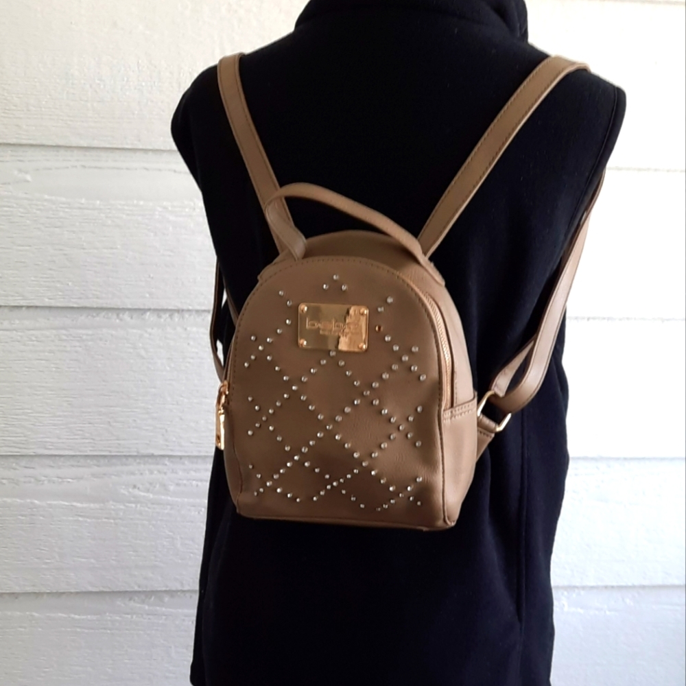 Bebe Gemma Mini Tan Backpack